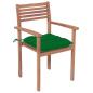 Preview: Gartenstühle 2 Stk. mit Grünen Kissen Massivholz Teak