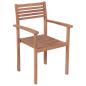 Preview: Gartenstühle 4 Stk. mit Cremeweißen Kissen Massivholz Teak