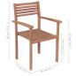 Preview: Gartenstühle 4 Stk. mit Cremeweißen Kissen Massivholz Teak