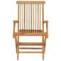 Preview: Gartenstühle mit Grauen Kissen 2 Stk. Massivholz Teak