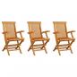 Preview: Gartenstühle mit Taupe Kissen 3 Stk. Massivholz Teak