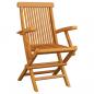 Preview: Gartenstühle mit Taupe Kissen 3 Stk. Massivholz Teak