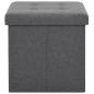 Preview: Hocker mit Stauraum 2 Stk. Dunkelgrau Leinenoptik
