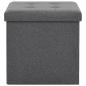 Preview: Hocker mit Stauraum 2 Stk. Dunkelgrau Leinenoptik