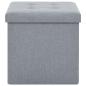 Preview: Hocker mit Stauraum 2 Stk. Hellgrau Leinenoptik