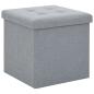 Preview: Hocker mit Stauraum 2 Stk. Hellgrau Leinenoptik