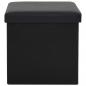 Preview: Hocker mit Stauraum Schwarz Kunstleder