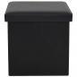 Preview: Hocker mit Stauraum Schwarz Kunstleder
