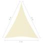 Preview: Sonnensegel Oxford-Gewebe Dreieckig 5x6x6 m Creme