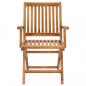 Preview: Gartenstühle 2 Stk. mit Cremeweißen Kissen Massivholz Teak