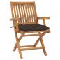 Preview: Gartenstühle 2 Stk. mit Taupe Kissen Massivholz Teak