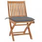 Preview: Gartenstühle 2 Stk. mit Grauen Kissen Massivholz Teak