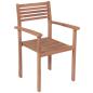 Preview: Gartenstühle 4 Stk. mit Grauen Kissen Massivholz Teak