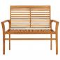 Preview: Gartenbank mit Hellblauer Auflage 112 cm Massivholz Teak
