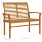 Preview: Gartenbank mit Grüner Auflage 112 cm Massivholz Teak 
