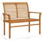 Preview: Gartenbank mit Weinroter Auflage 112 cm Massivholz Teak