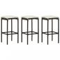 Preview: 4-tlg. Gartenbar-Set mit Kissen Poly Rattan Braun