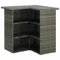 Preview: 4-tlg. Gartenbar-Set mit Kissen Poly Rattan Grau