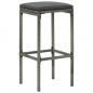 Preview: 4-tlg. Gartenbar-Set mit Kissen Poly Rattan Grau