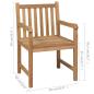 Preview: Gartenstühle 2 Stk. mit Hellblauen Kissen Massivholz Teak