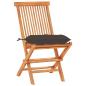 Preview: 3-tlg. Bistro-Set mit Taupe Kissen Massivholz Teak