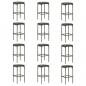 Preview: 16-tlg. Gartenbar-Set mit Kissen Poly Rattan Grau