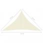 Preview: Sonnensegel 160 g/m² Cremeweiß 2,5x2,5x3,5 m HDPE