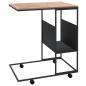 Preview: Beistelltisch mit Rollen Schwarz 55x36x63,5 cm Holzwerkstoff