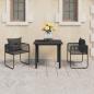 Preview: 3-tlg. Garten-Essgruppe PVC Rattan Schwarz