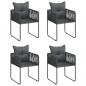 Preview: 5-tlg. Garten-Essgruppe PVC Rattan Schwarz