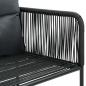 Preview: 5-tlg. Garten-Essgruppe PVC Rattan Schwarz