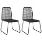 Preview: 3-tlg. Garten-Essgruppe PVC Rattan Schwarz 