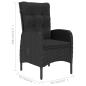 Preview: 3-tlg. Bistro-Set Poly Rattan und Glas Schwarz