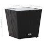 Preview: 3-tlg. Bistro-Set Poly Rattan und Glas Schwarz