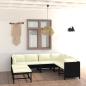 Preview: 8-tlg. Garten-Lounge-Set mit Kissen Poly Rattan Schwarz