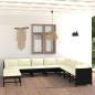 Preview: 11-tlg. Garten-Lounge-Set mit Kissen Poly Rattan Schwarz
