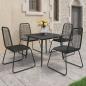 Preview: ARDEBO.de - 5-tlg. Garten-Essgruppe PVC Rattan Schwarz 