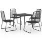 Preview: 5-tlg. Garten-Essgruppe PVC Rattan Schwarz 