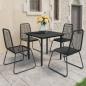 Preview: ARDEBO.de - 5-tlg. Garten-Essgruppe PVC Rattan Schwarz 