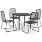 Preview: 5-tlg. Garten-Essgruppe PVC Rattan Schwarz 
