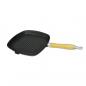 Preview: Grillpfanne mit Holzgriff Gusseisen 20 x 20 cm