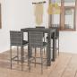 Preview: ARDEBO.de - 5-tlg. Gartenbar-Set mit Kissen Poly Rattan Grau