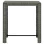 Preview: 5-tlg. Gartenbar-Set mit Kissen Poly Rattan Grau