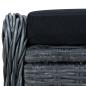 Preview: 2-tlg. Garten-Lounge-Set mit Auflagen Poly Rattan Dunkelgrau