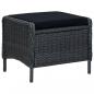 Preview: 2-tlg. Garten-Lounge-Set mit Auflagen Poly Rattan Dunkelgrau