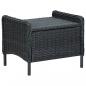 Preview: 2-tlg. Garten-Lounge-Set mit Auflagen Poly Rattan Dunkelgrau