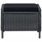 Preview: 2-tlg. Garten-Lounge-Set mit Auflagen Poly Rattan Dunkelgrau