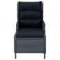 Preview: 3-tlg. Garten-Lounge-Set mit Auflagen Poly Rattan Dunkelgrau
