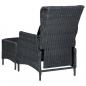 Preview: 3-tlg. Garten-Lounge-Set mit Auflagen Poly Rattan Dunkelgrau