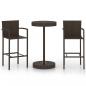 Preview: 3-tlg. Gartenbar-Set Poly Rattan Braun
